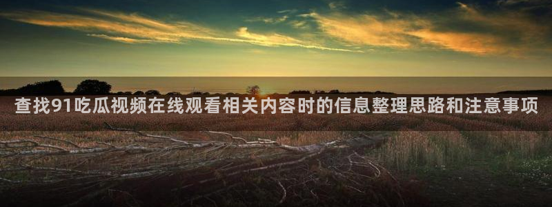 91吃瓜网络事件大全：查找91吃瓜视频在线观看相关内容时的信息整理思路和注意事项