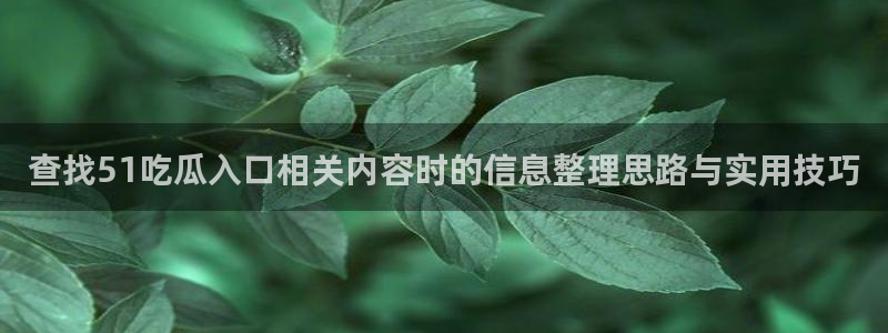 91吃瓜最新事件资讯:查找51吃瓜入口相关内容时的信息整理思路与实用技巧